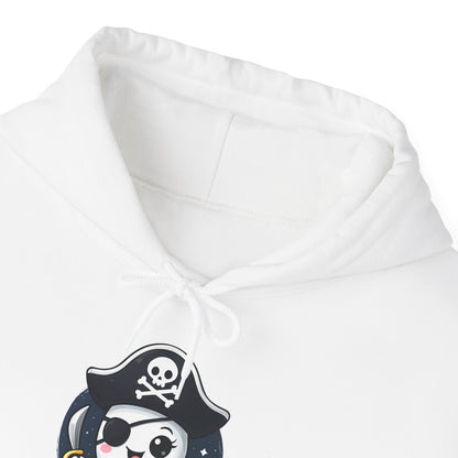 Pirate Ghost Hoodie, Cozy Hooded Sweatshirt for Halloween, Unisex Casual Wear, Cute Gift for Kids and Adults, Spooky Apparel