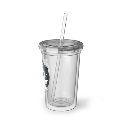 Cute Pirate Ghost Acrylic Cup, Kawaii Drink Tumbler, Personalized Cup, Halloween Gift, Kids Party Favorite, Fun Sippy Cup