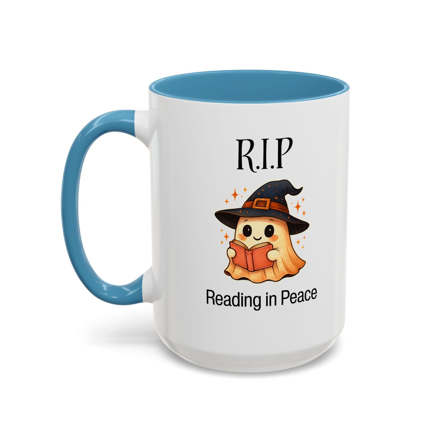 Halloween Reading Mug, Cute Ghost Coffee Cup, Spooky Gift for Book Lovers, Witchy Kitchen Decor, Fun Halloween Gift, Reading Ghost