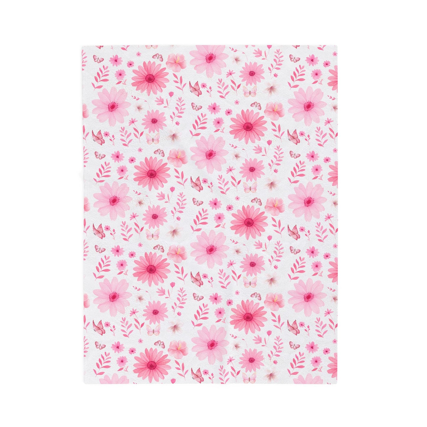 Floral Velveteen Plush Blanket - Cozy Home Decor, Flower Blanket, Gift for Her, Nursery Throw, Spring Decor