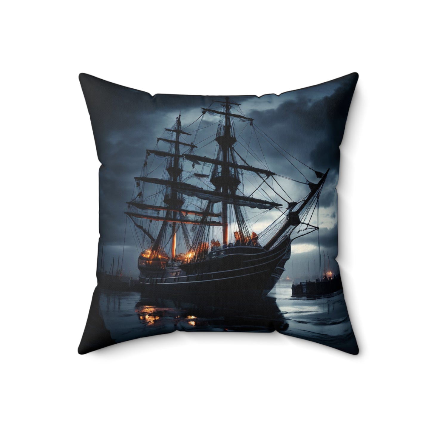 Nautical Adventure Pillow, Coastal Decor, Pirate Ship Cushion, Maritime Home Accents, Gift for Sailors