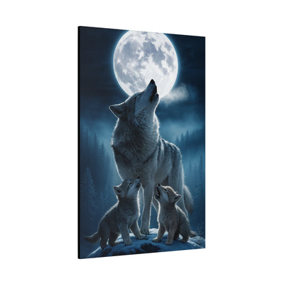 Wolf Howling Moon Canvas Print, Wildlife Wall Art, Nursery Decor, Gift for Animal Lovers, Home Decor