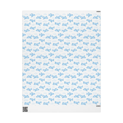 Airplane Themed Wrapping Paper, Gift Wrap for Kids, Birthday, Baby Shower, Travel Lovers, Aviation Decor