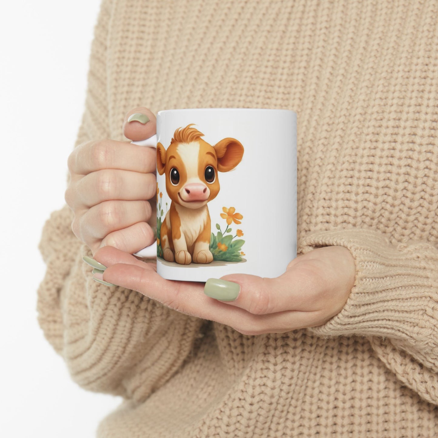 Baby Cow Ceramic Mug, Gift for Cow Lovers, Coffee Mug, Animal Lover's Cup, Housewarming Present, Homestead Farmer Gift,