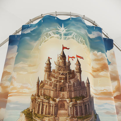 Fantasy Castle Shower Curtain, Magical Themed Bathroom Decor, Whimsical Gift for Fantasy Lovers, Kids Bathroom Accessory, Home Decor