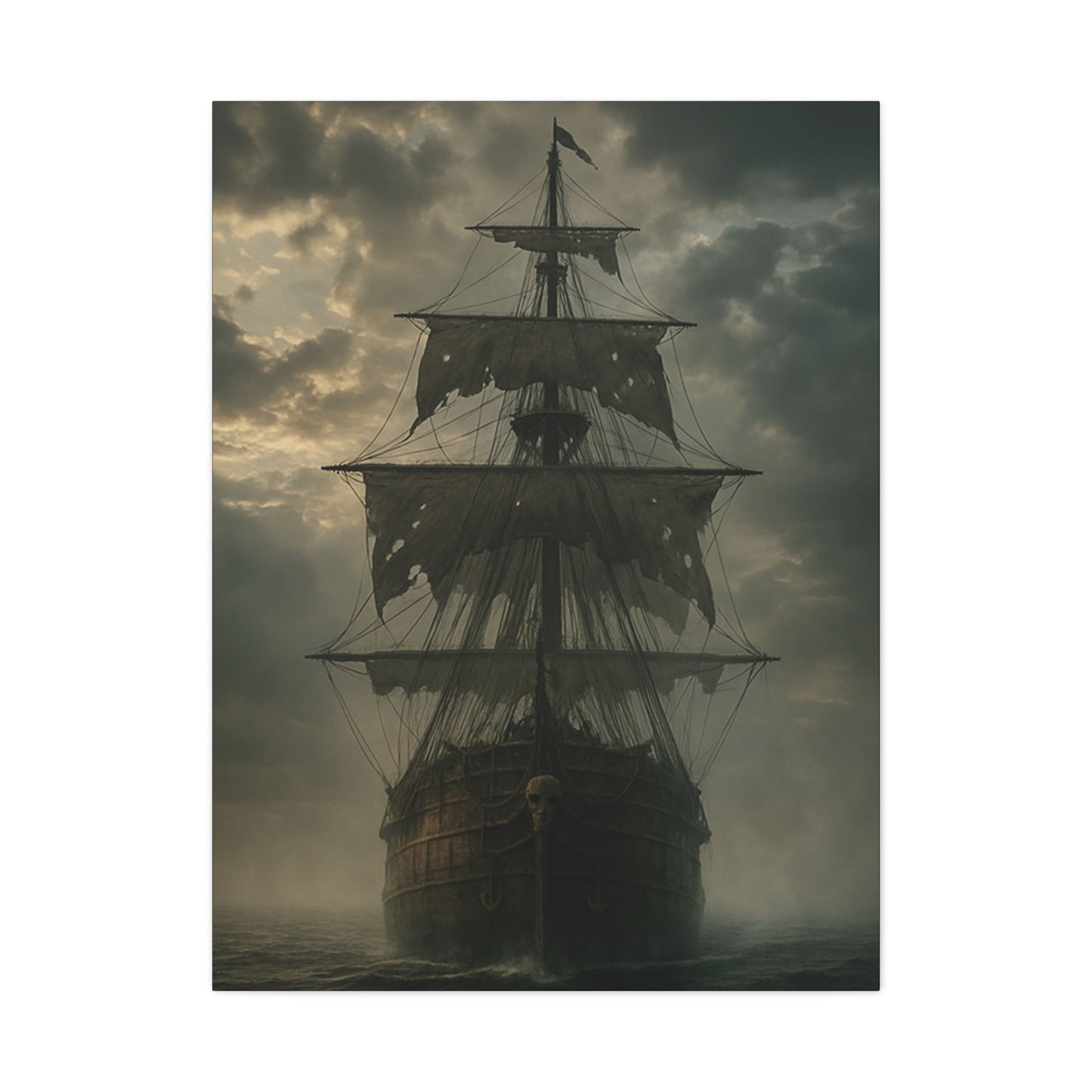 Mysterious Ship Canvas Wall Art, Nautical Decor for Home, Pirate Art, Ocean Inspired, Gift for Sailors