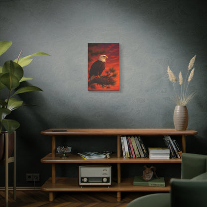 Eagle Sunset Canvas Wall Art, Home Decor, Wildlife Lover Gift, Nature Wall Art, American Eagle Print, Living Room Decor