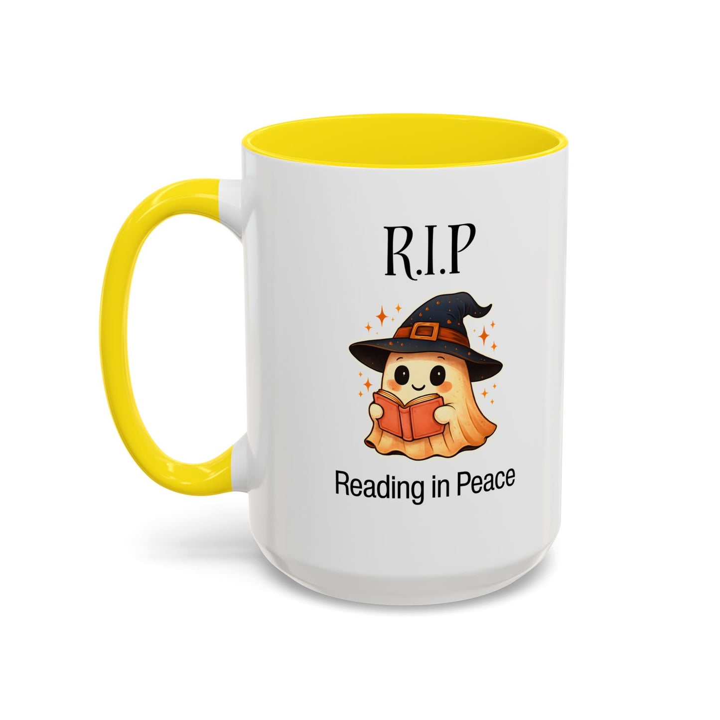 Halloween Reading Mug, Cute Ghost Coffee Cup, Spooky Gift for Book Lovers, Witchy Kitchen Decor, Fun Halloween Gift, Reading Ghost