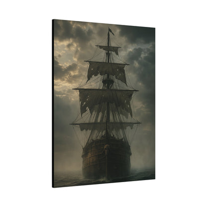 Mysterious Ship Canvas Wall Art, Nautical Decor for Home, Pirate Art, Ocean Inspired, Gift for Sailors