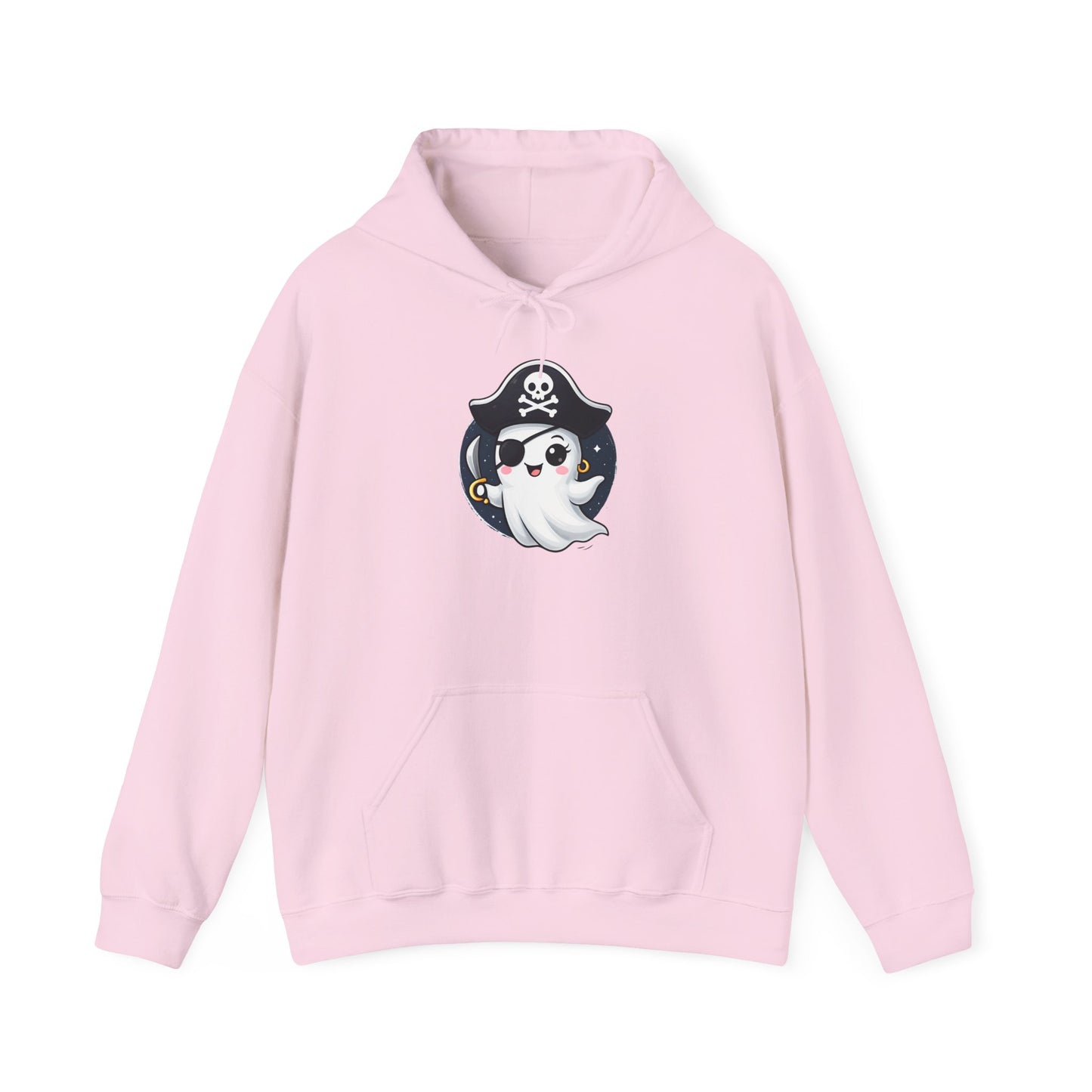 Pirate Ghost Hoodie, Cozy Hooded Sweatshirt for Halloween, Unisex Casual Wear, Cute Gift for Kids and Adults, Spooky Apparel