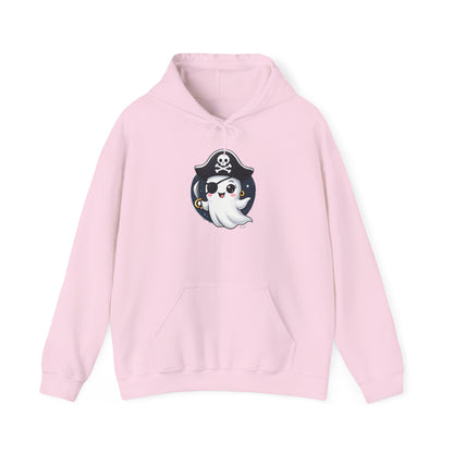 Pirate Ghost Hoodie, Cozy Hooded Sweatshirt for Halloween, Unisex Casual Wear, Cute Gift for Kids and Adults, Spooky Apparel
