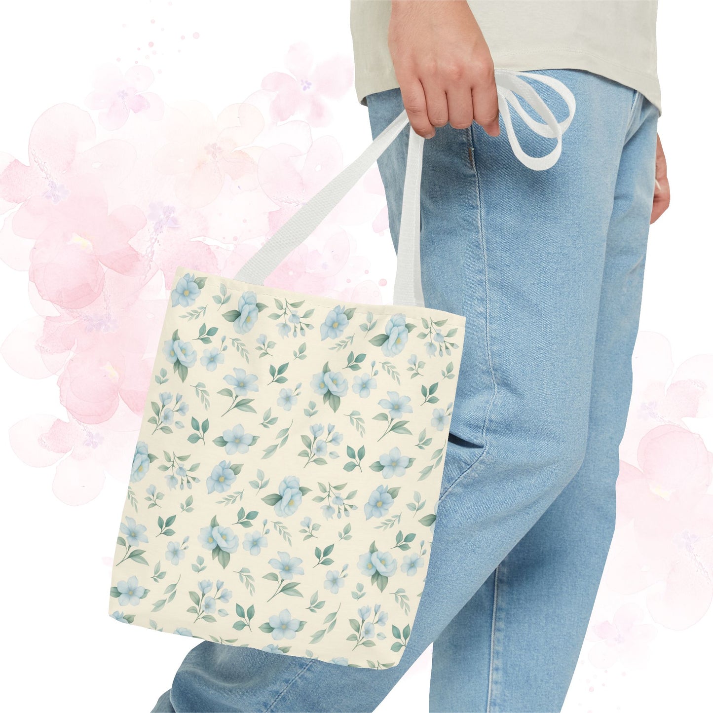 Floral Tote Bag, Stylish Shopper Bag, Reusable Grocery Tote, Floral Print Accessory, Ideal Gift for Her