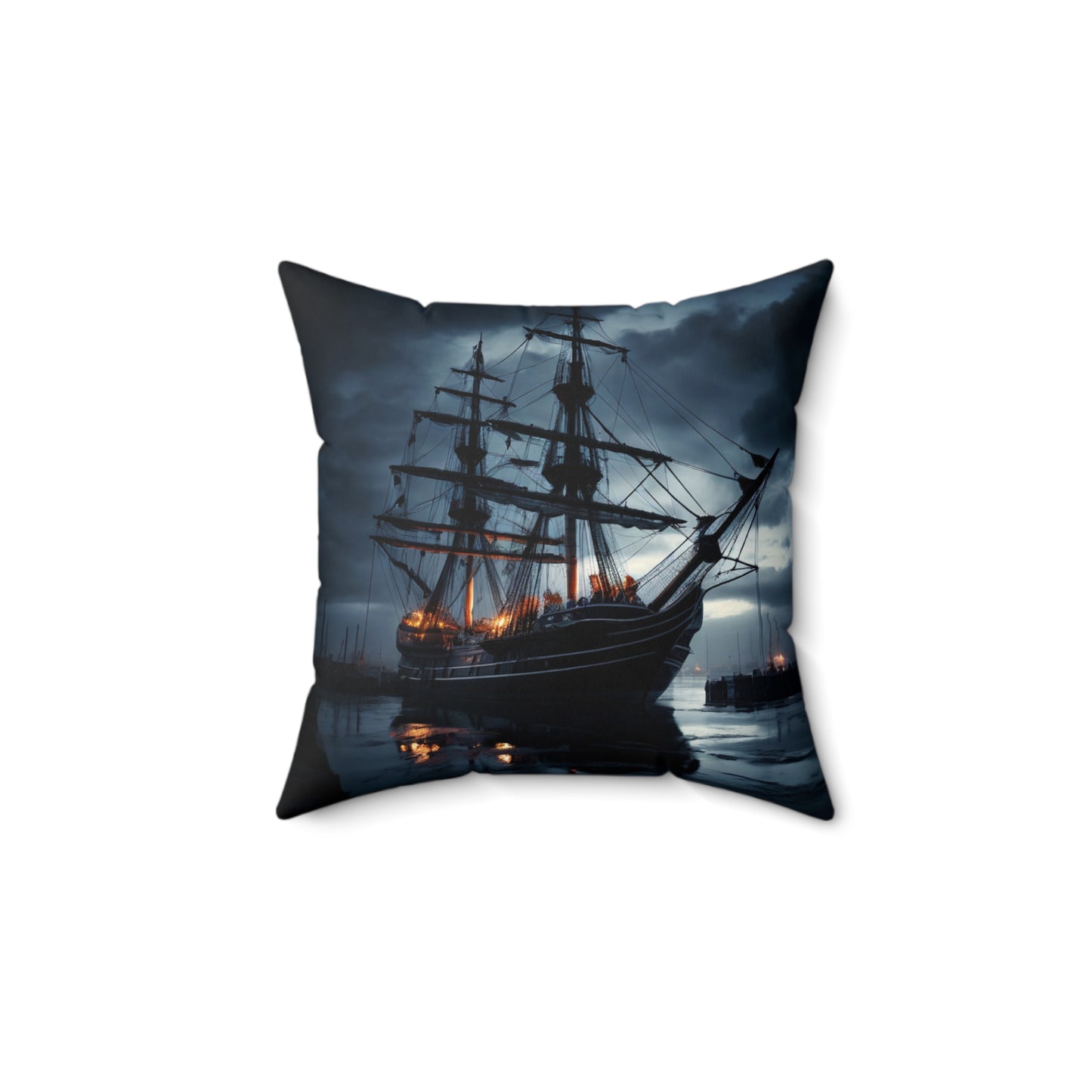 Nautical Adventure Pillow, Coastal Decor, Pirate Ship Cushion, Maritime Home Accents, Gift for Sailors