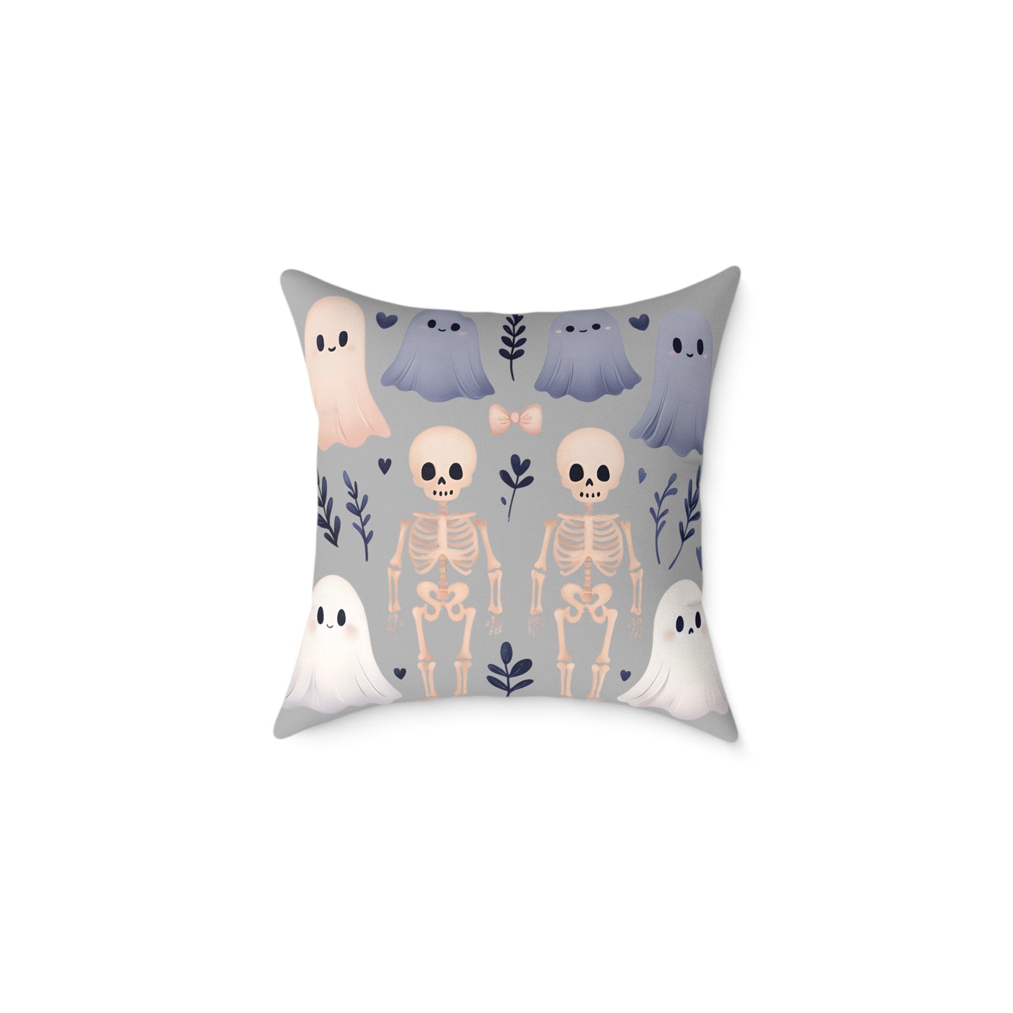 Spooky Halloween Pillow - Ghosts & Skeletons Design, Throw Pillow, Decorative Cushion, Halloween Decor, Home Cozy