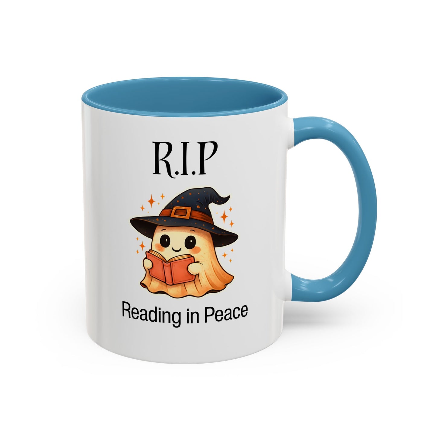 Halloween Reading Mug, Cute Ghost Coffee Cup, Spooky Gift for Book Lovers, Witchy Kitchen Decor, Fun Halloween Gift, Reading Ghost
