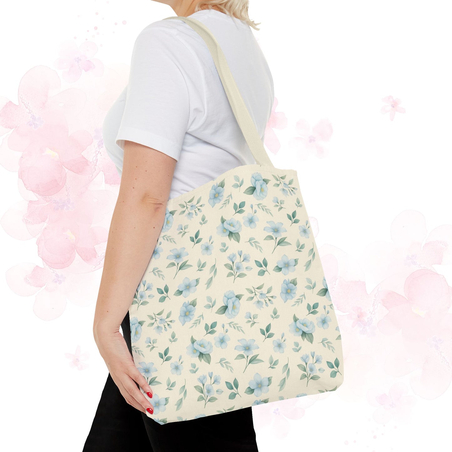 Floral Tote Bag, Stylish Shopper Bag, Reusable Grocery Tote, Floral Print Accessory, Ideal Gift for Her