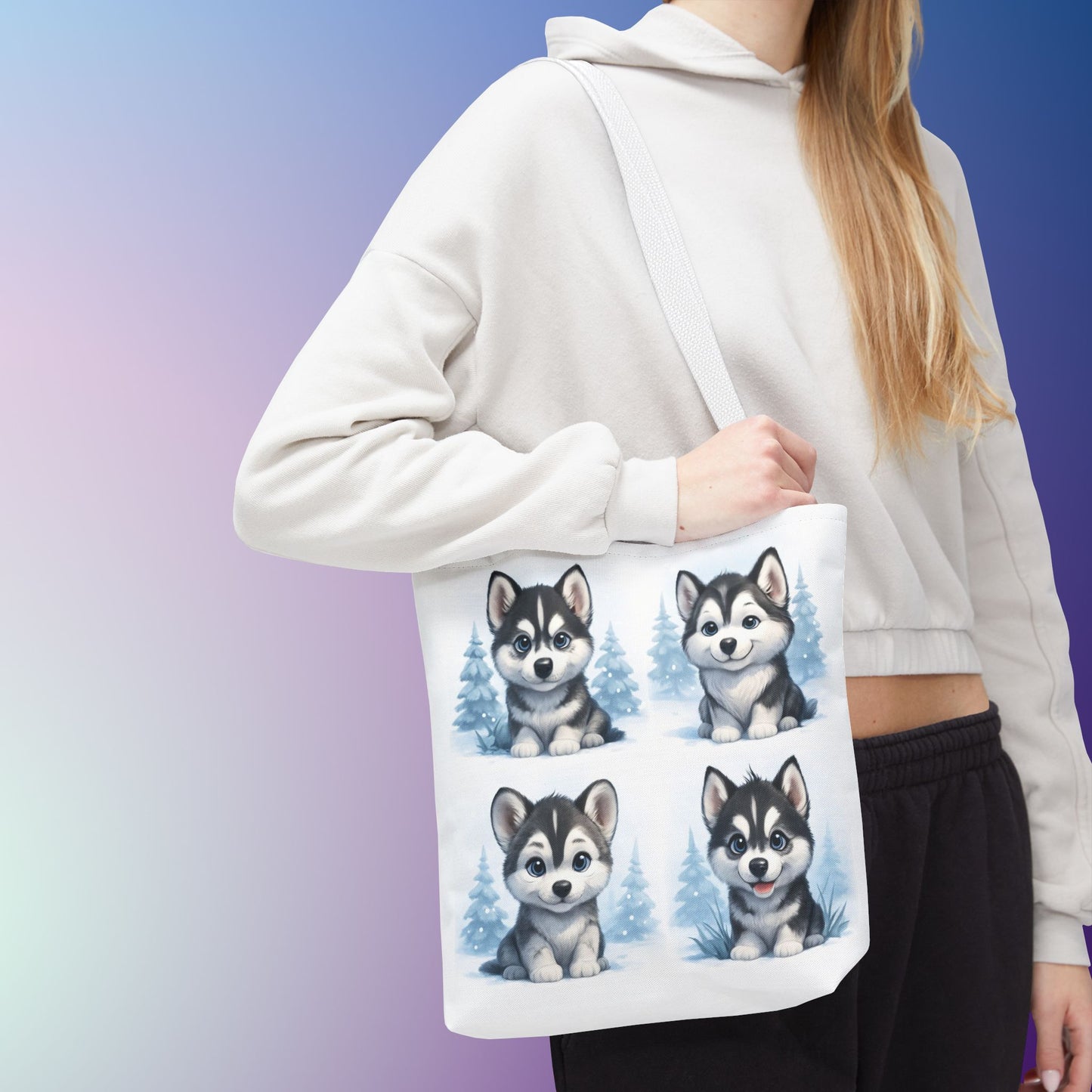 Adorable Husky Dog Tote Bag, Cute Animal Lover Gift, Eco-Friendly Shopping Bag, Stylish Pet Parent Accessory, Ideal for Birthdays, Dog Dad
