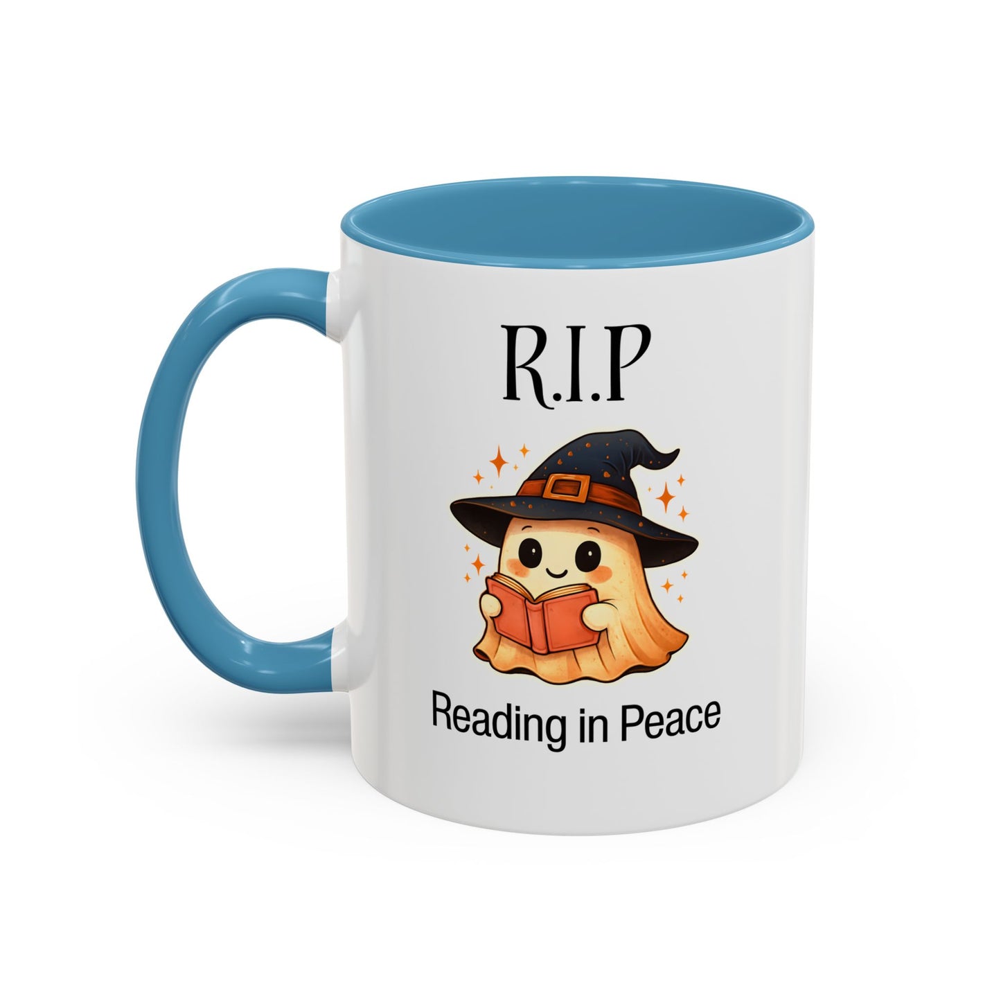 Halloween Reading Mug, Cute Ghost Coffee Cup, Spooky Gift for Book Lovers, Witchy Kitchen Decor, Fun Halloween Gift, Reading Ghost