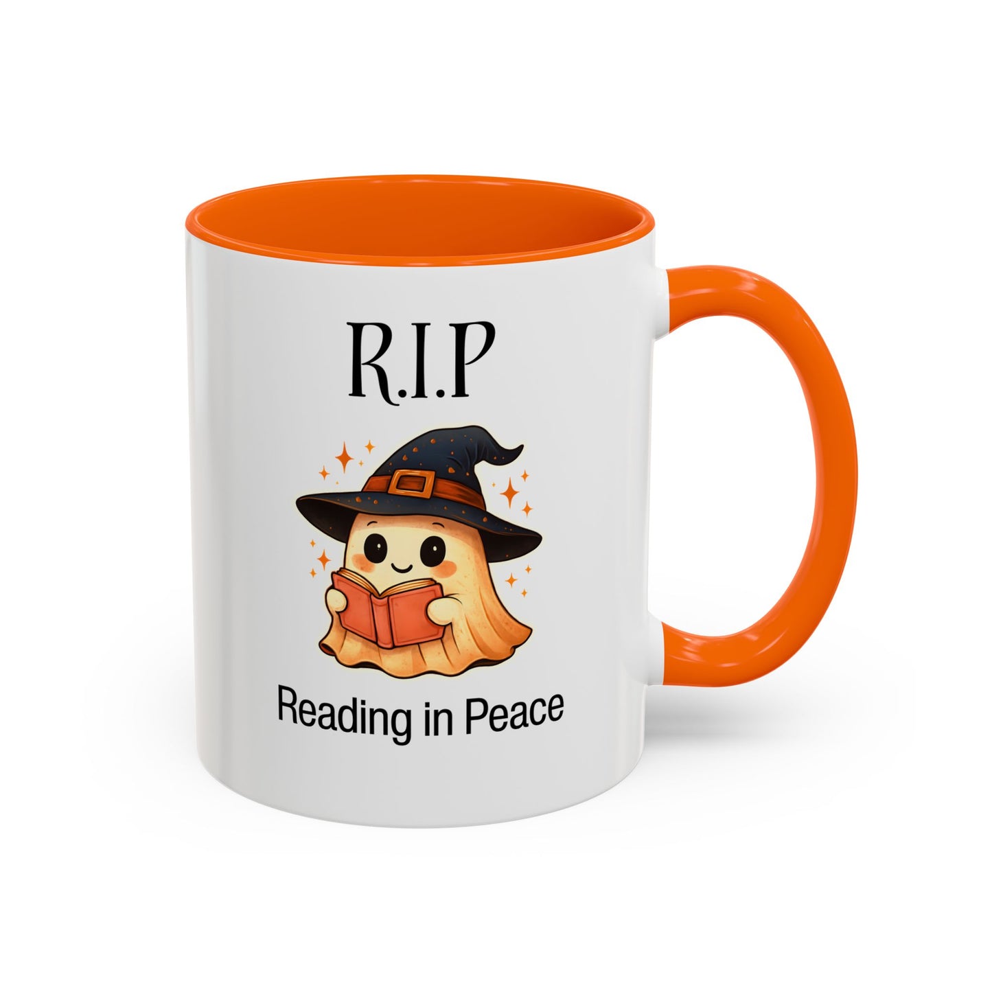 Halloween Reading Mug, Cute Ghost Coffee Cup, Spooky Gift for Book Lovers, Witchy Kitchen Decor, Fun Halloween Gift, Reading Ghost