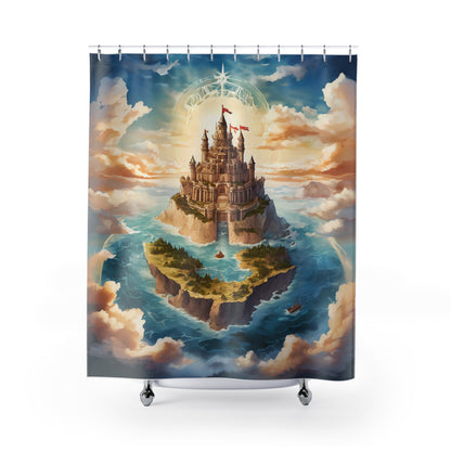 Fantasy Castle Shower Curtain, Magical Themed Bathroom Decor, Whimsical Gift for Fantasy Lovers, Kids Bathroom Accessory, Home Decor