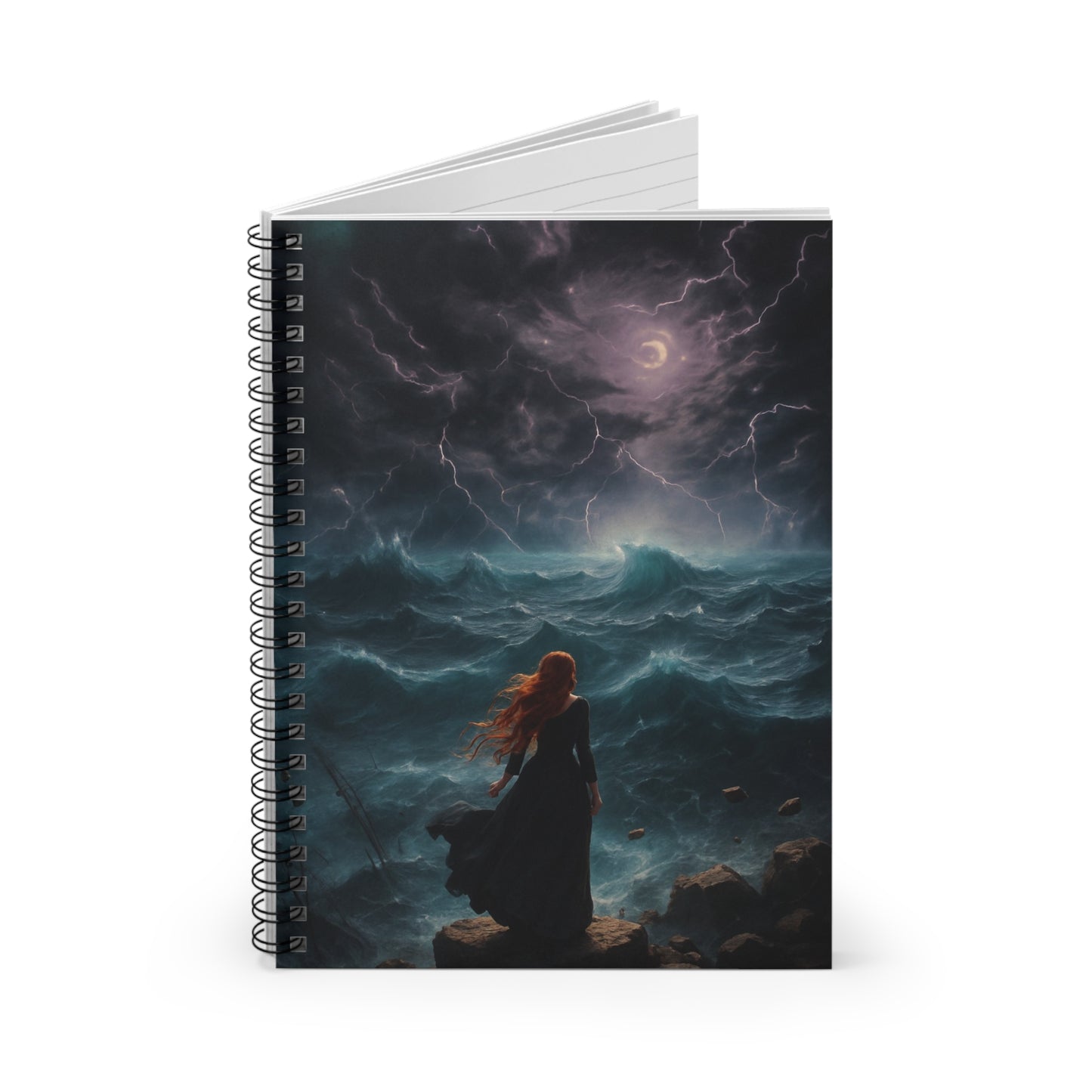 Mystical Waves Spiral Notebook - Ruled Line, Sea-inspired Journal, Perfect for Writers, Dreamers, Students, Gifts for Ocean Lovers