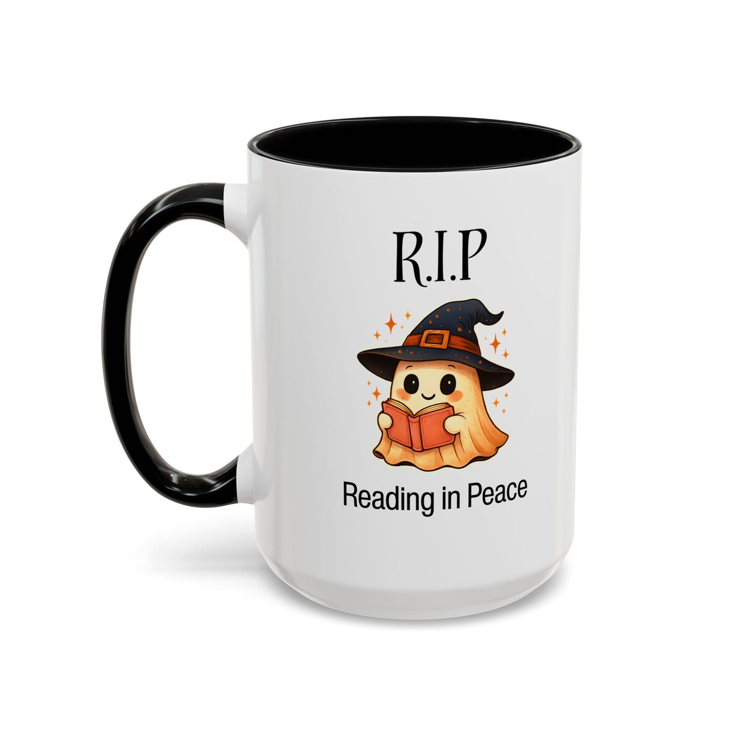 Halloween Reading Mug, Cute Ghost Coffee Cup, Spooky Gift for Book Lovers, Witchy Kitchen Decor, Fun Halloween Gift, Reading Ghost