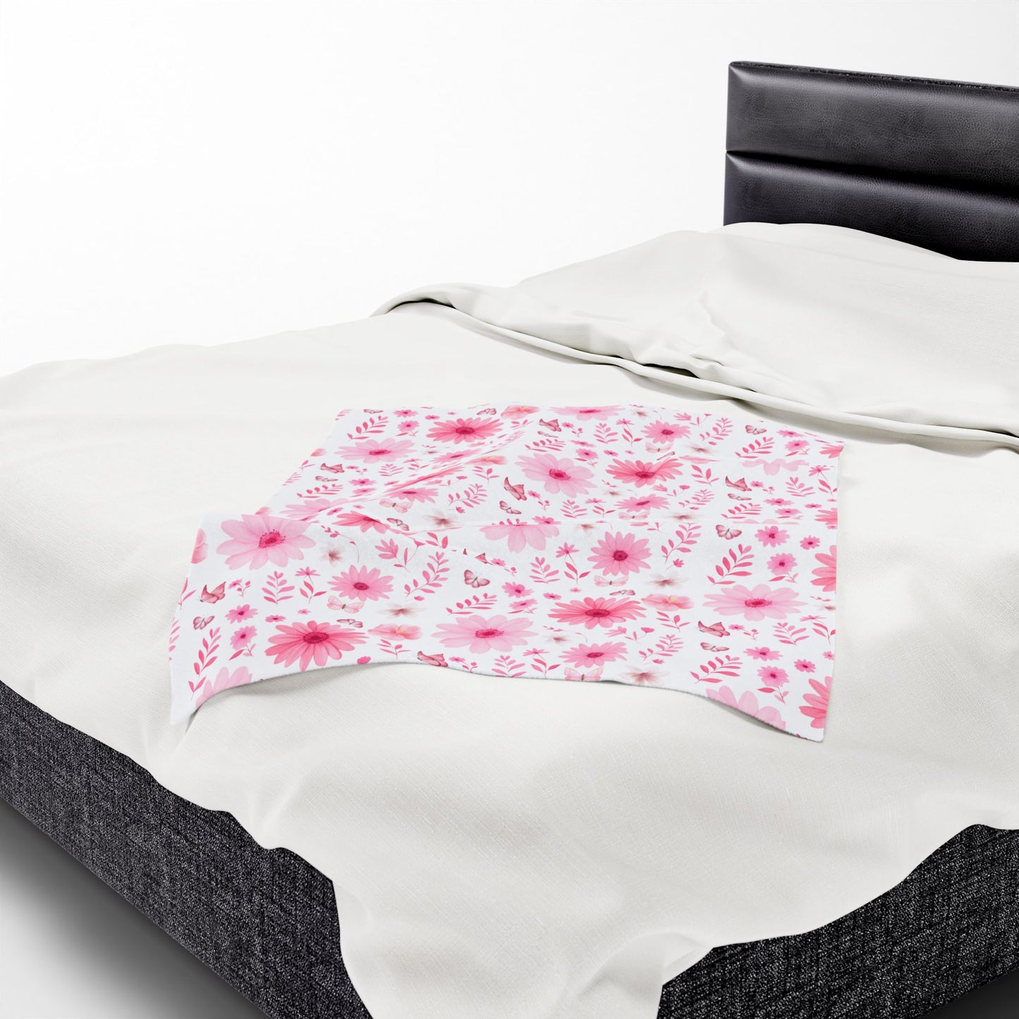 Floral Velveteen Plush Blanket - Cozy Home Decor, Flower Blanket, Gift for Her, Nursery Throw, Spring Decor