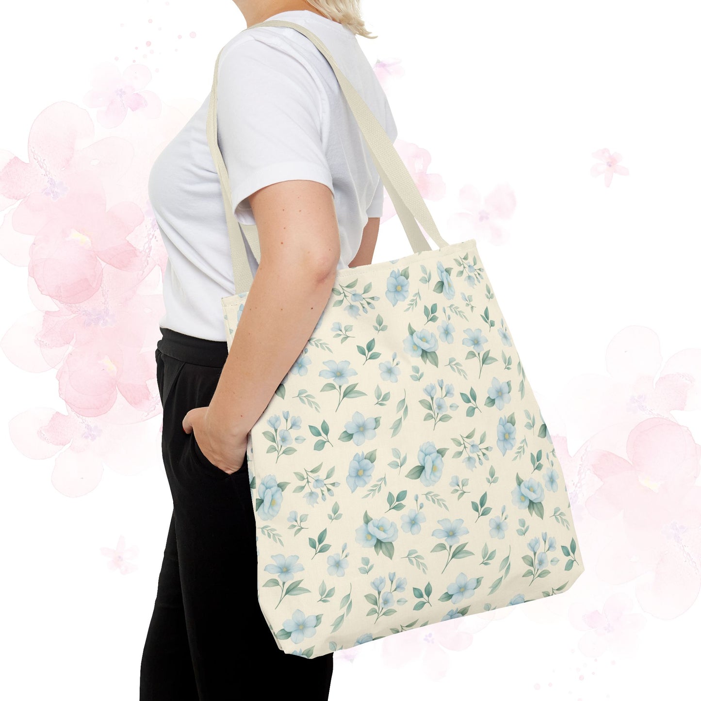 Floral Tote Bag, Stylish Shopper Bag, Reusable Grocery Tote, Floral Print Accessory, Ideal Gift for Her