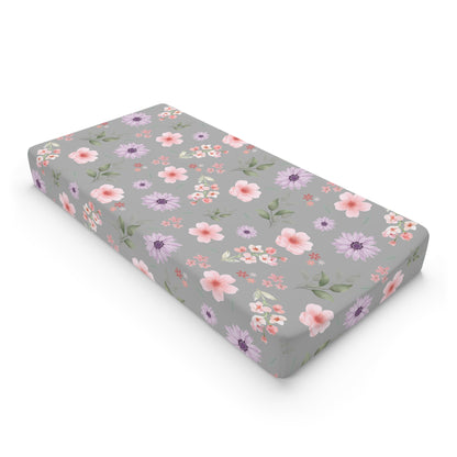 Floral Baby Changing Pad Cover, Soft Nursery Accessory, Baby Shower Gift, Floral Design, Diaper Changing Essentials, Spring Flower Nursery