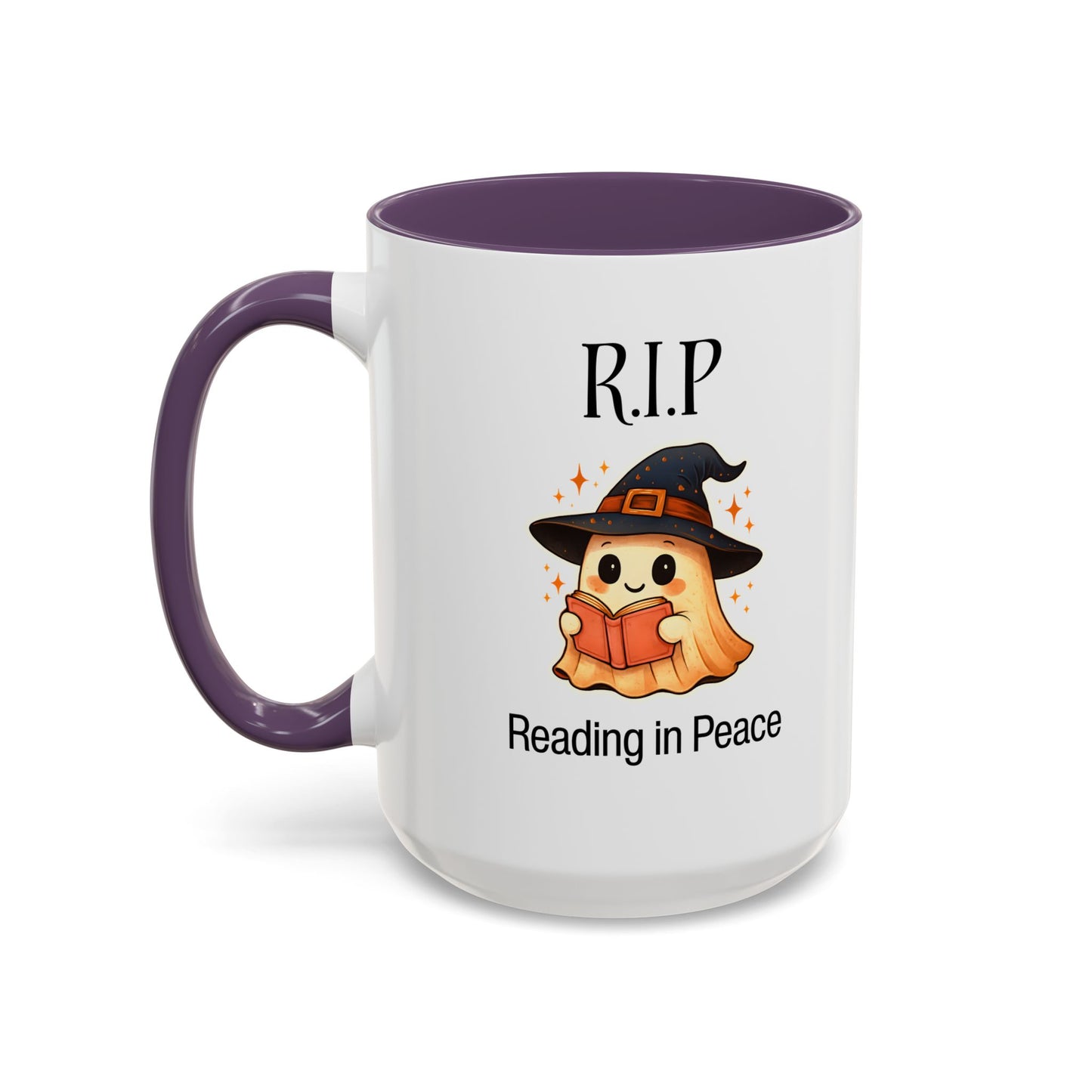 Halloween Reading Mug, Cute Ghost Coffee Cup, Spooky Gift for Book Lovers, Witchy Kitchen Decor, Fun Halloween Gift, Reading Ghost