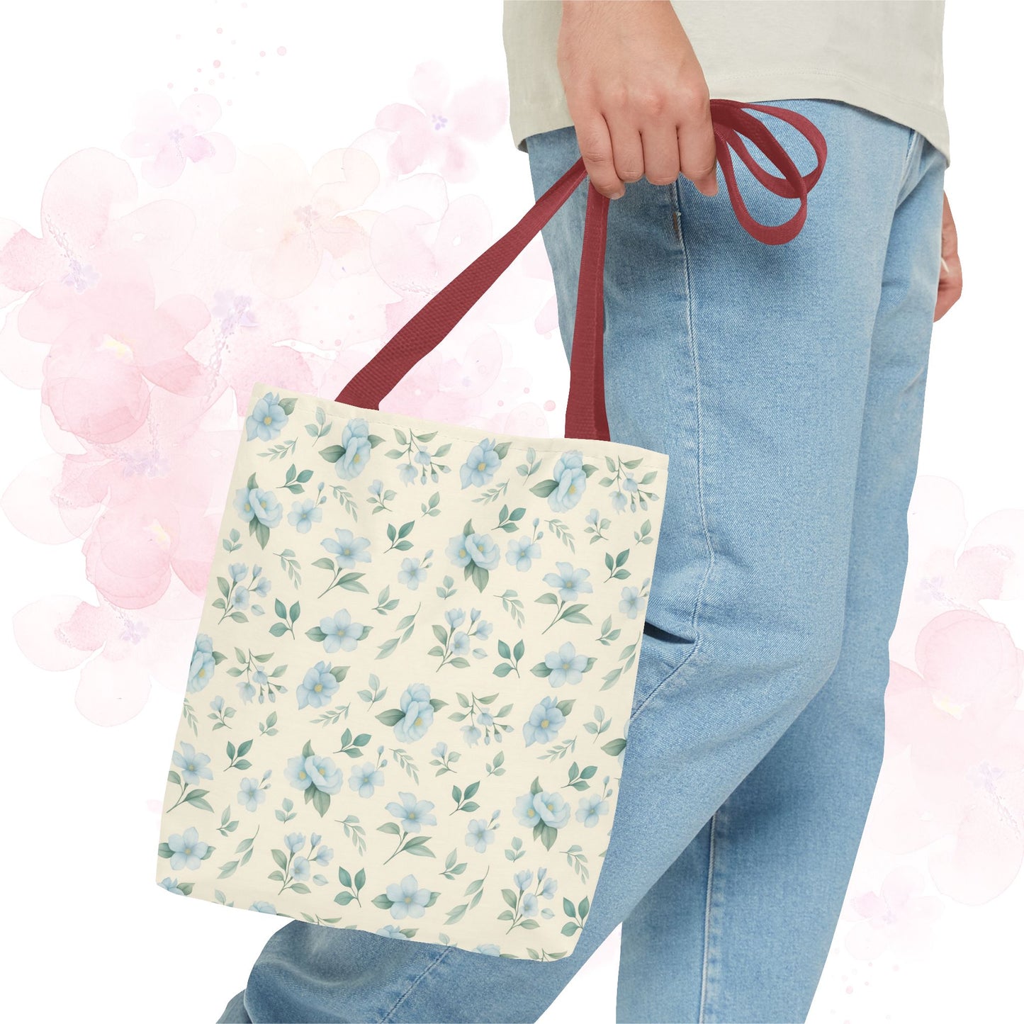 Floral Tote Bag, Stylish Shopper Bag, Reusable Grocery Tote, Floral Print Accessory, Ideal Gift for Her