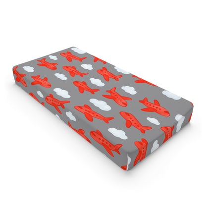 Airplane Baby Changing Pad Cover, Nursery Decor, Baby Shower Gift, Kids Room Accessories, Playful Aviation Theme, Airplane Nursery