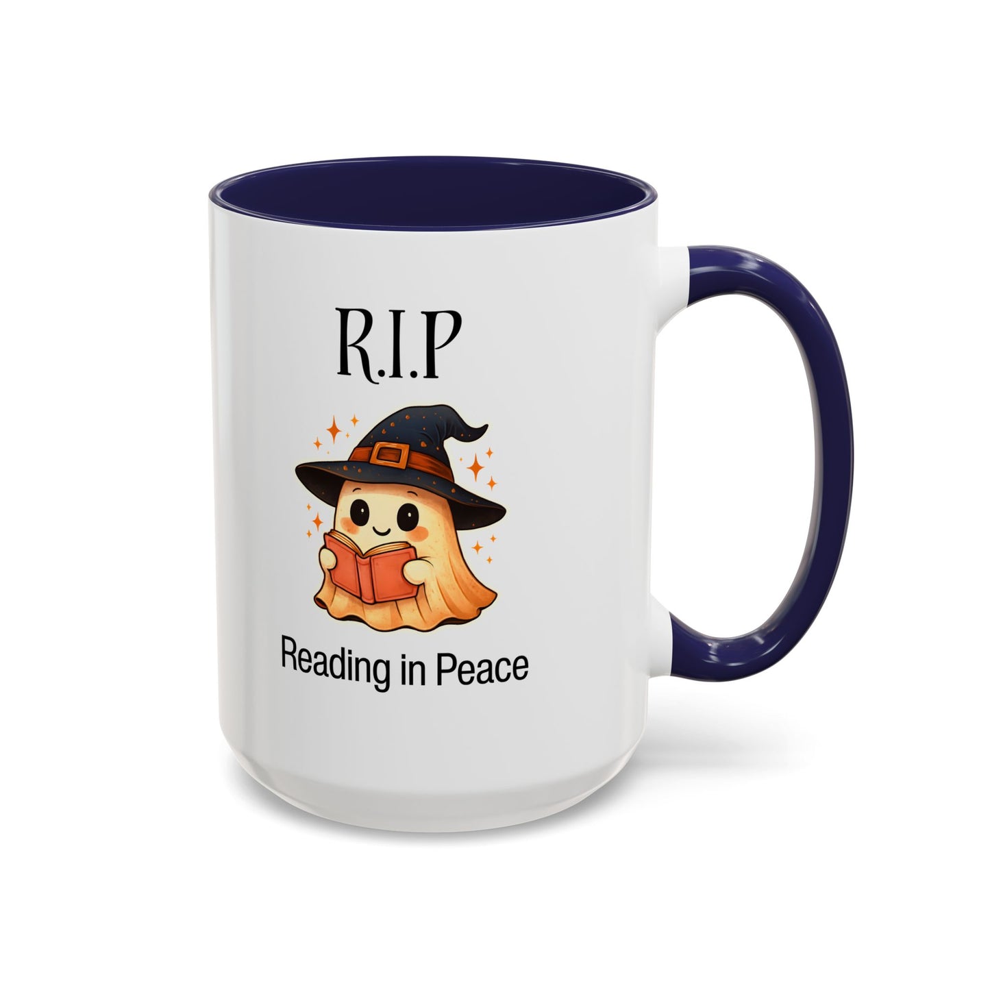 Halloween Reading Mug, Cute Ghost Coffee Cup, Spooky Gift for Book Lovers, Witchy Kitchen Decor, Fun Halloween Gift, Reading Ghost