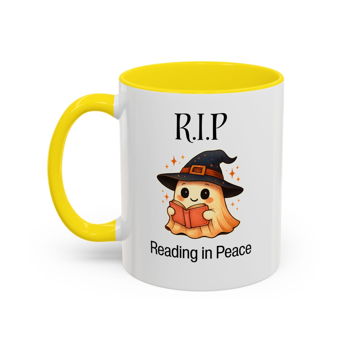 Halloween Reading Mug, Cute Ghost Coffee Cup, Spooky Gift for Book Lovers, Witchy Kitchen Decor, Fun Halloween Gift, Reading Ghost