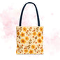 Floral Tote Bag, Stylish Reusable Shopping Bag, Eco-Friendly Gift for Her, Summer Essentials, Beach Bag, Floral Design, Yellow Flowers