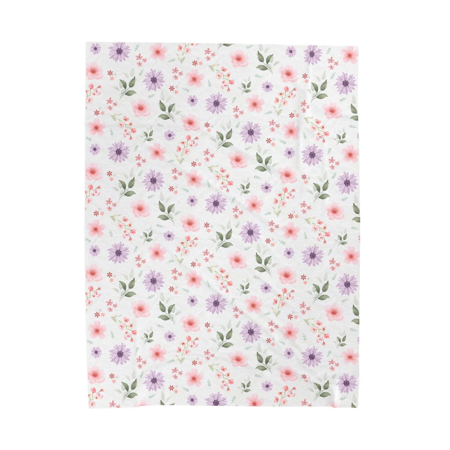 Cozy Floral Velveteen Plush Blanket | Soft Throw for Home Decor, Seasonal Gifts, Nursery, Picnics, and Relaxation, Spring Flower Nursery