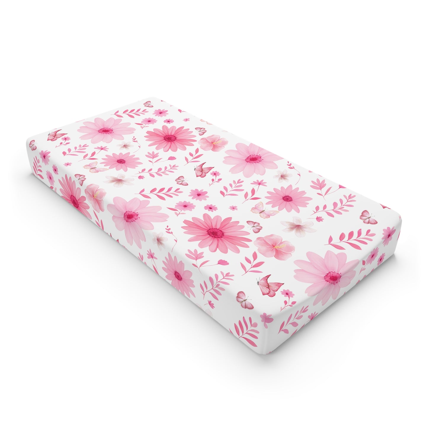 Floral Baby Changing Pad Cover, Nursery Decor, Baby Shower Gift, Soft Cotton Fabric, Floral Baby Essentials, Gender Neutral Baby Bedding