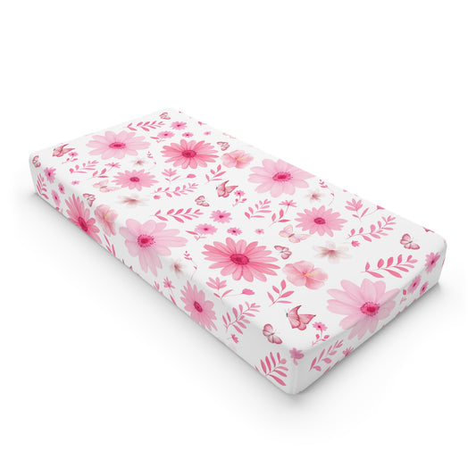 Floral Baby Changing Pad Cover, Nursery Decor, Baby Shower Gift, Soft Cotton Fabric, Floral Baby Essentials, Gender Neutral Baby Bedding