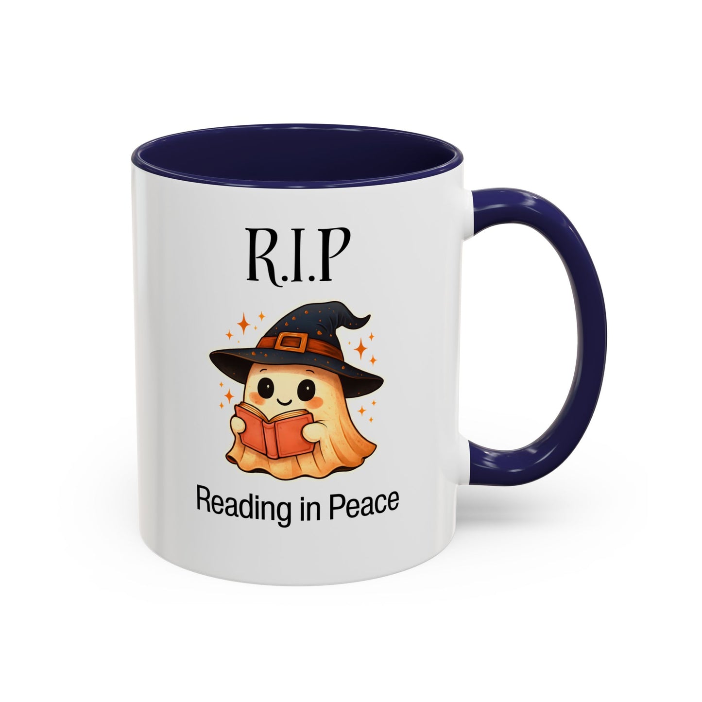 Halloween Reading Mug, Cute Ghost Coffee Cup, Spooky Gift for Book Lovers, Witchy Kitchen Decor, Fun Halloween Gift, Reading Ghost