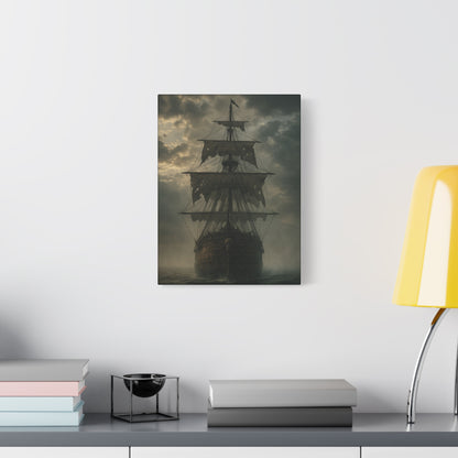 Mysterious Ship Canvas Wall Art, Nautical Decor for Home, Pirate Art, Ocean Inspired, Gift for Sailors