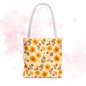 Floral Tote Bag, Stylish Reusable Shopping Bag, Eco-Friendly Gift for Her, Summer Essentials, Beach Bag, Floral Design, Yellow Flowers