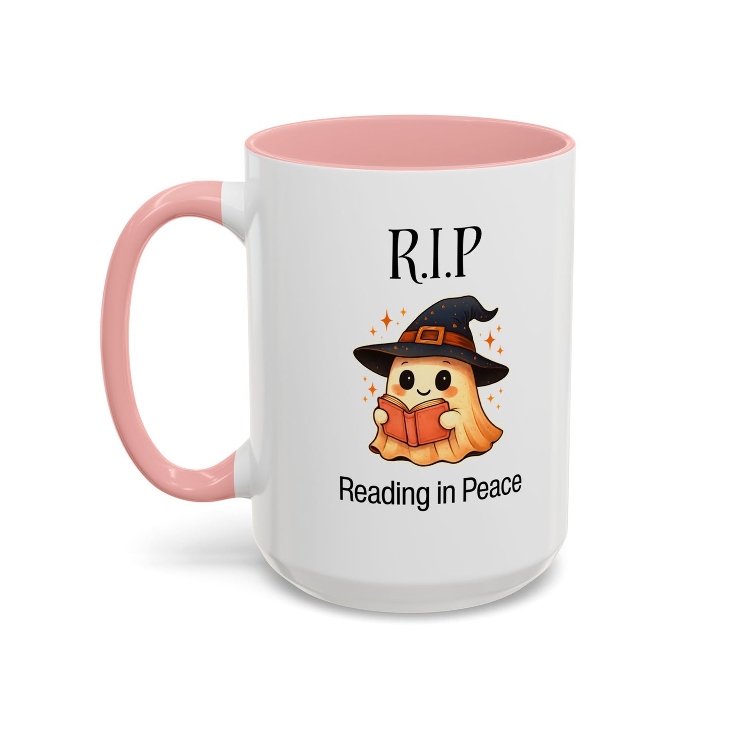 Halloween Reading Mug, Cute Ghost Coffee Cup, Spooky Gift for Book Lovers, Witchy Kitchen Decor, Fun Halloween Gift, Reading Ghost