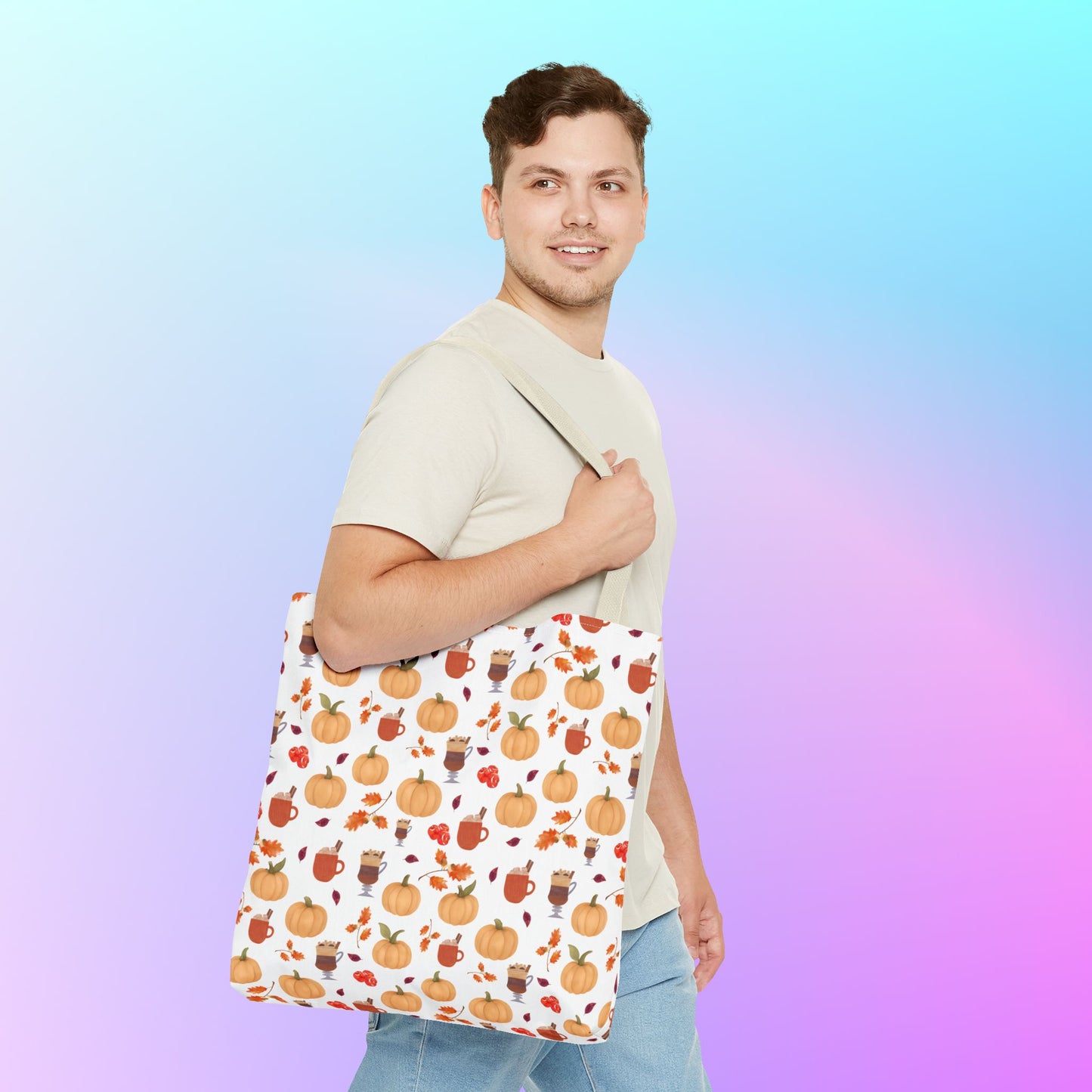 Autumn Harvest Tote Bag, Fall Accessories, Pumpkin Tote, Seasonal Shopping Bag, Thanksgiving Gift, Homestead Tote Bag