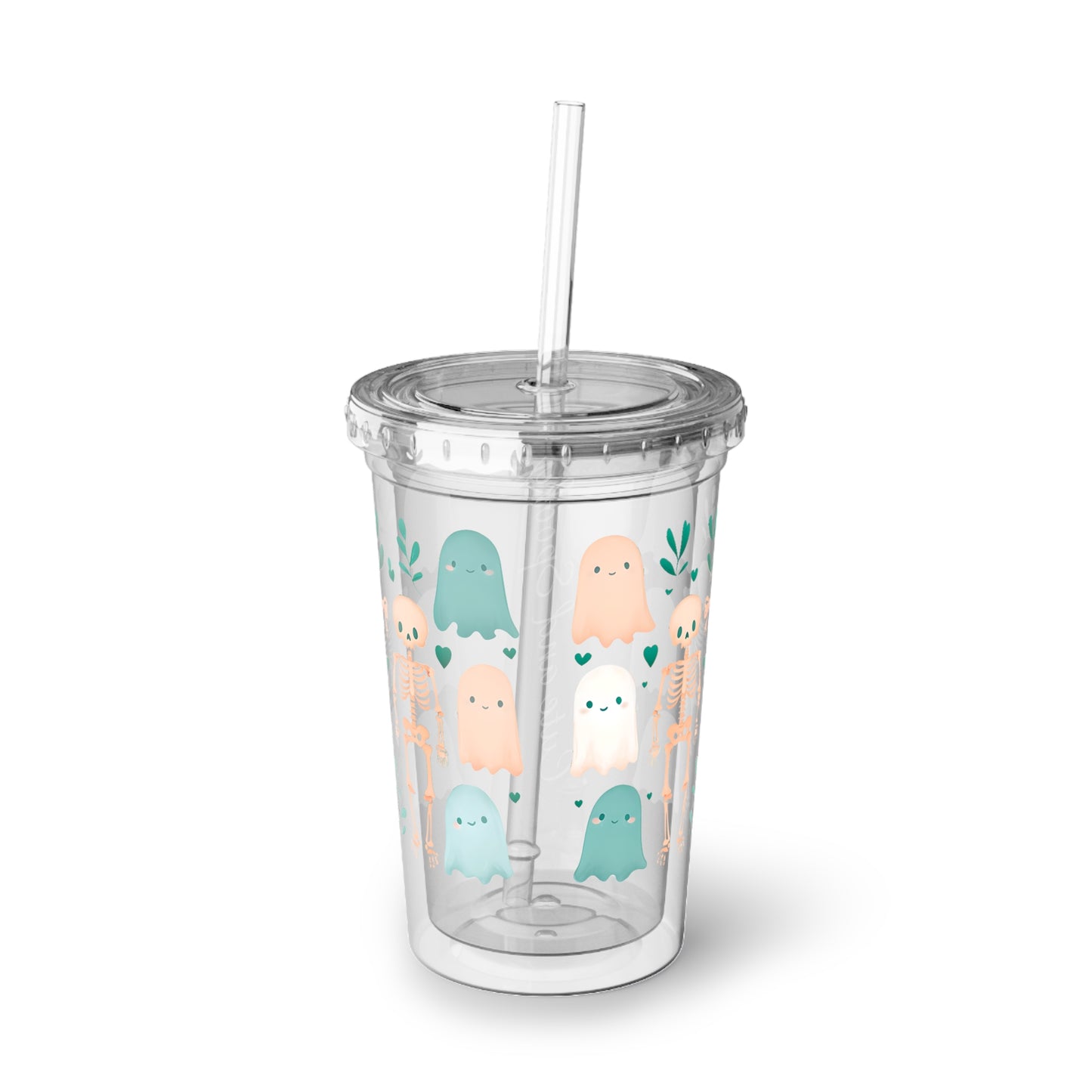 Cute and Spooky, Cute Ghosts Acrylic Cup, Fun Drink Tumbler, Halloween Party Cup, Whimsical Beverage Holder, Kids Gift, Reusable Travel Mug