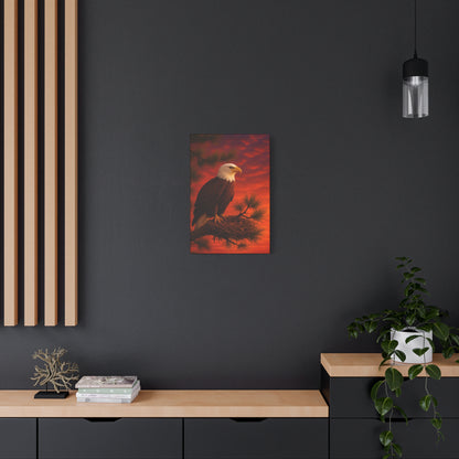 Eagle Sunset Canvas Wall Art, Home Decor, Wildlife Lover Gift, Nature Wall Art, American Eagle Print, Living Room Decor