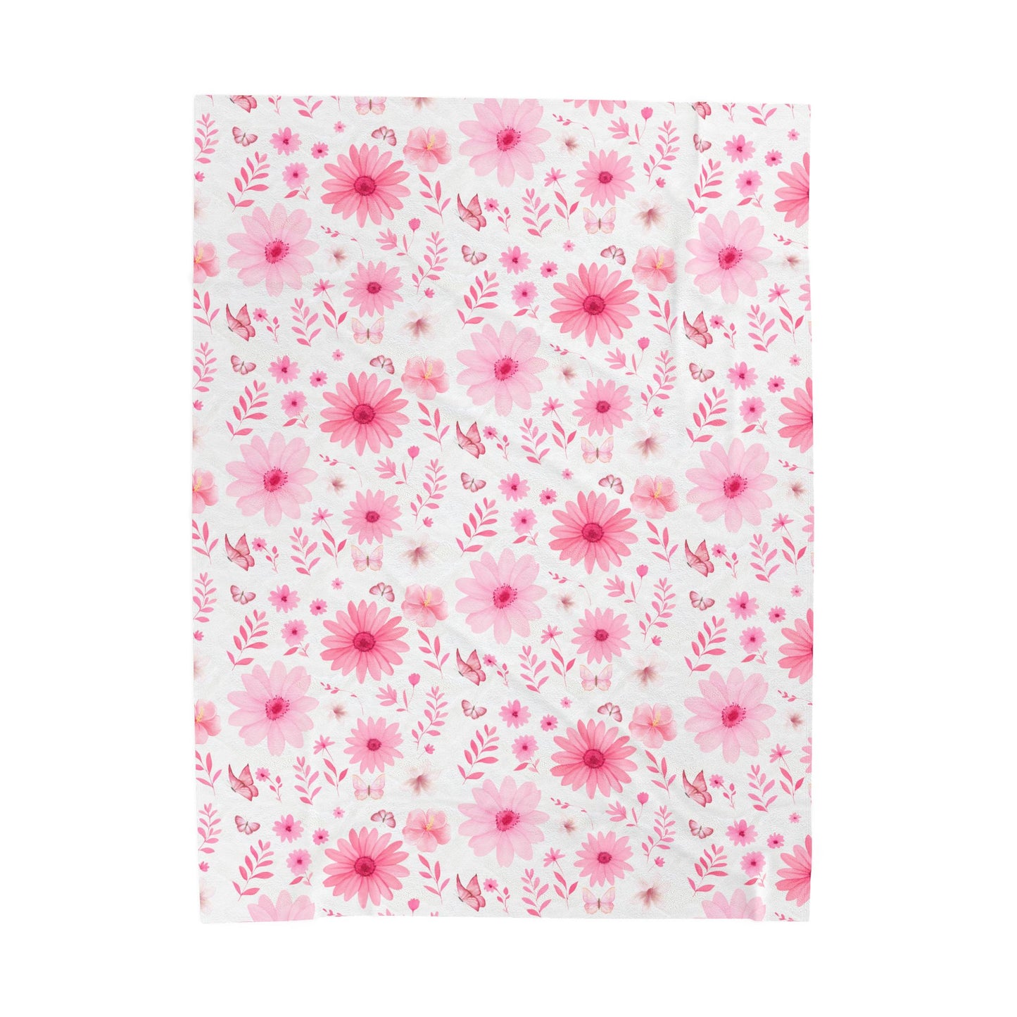 Floral Velveteen Plush Blanket - Cozy Home Decor, Flower Blanket, Gift for Her, Nursery Throw, Spring Decor