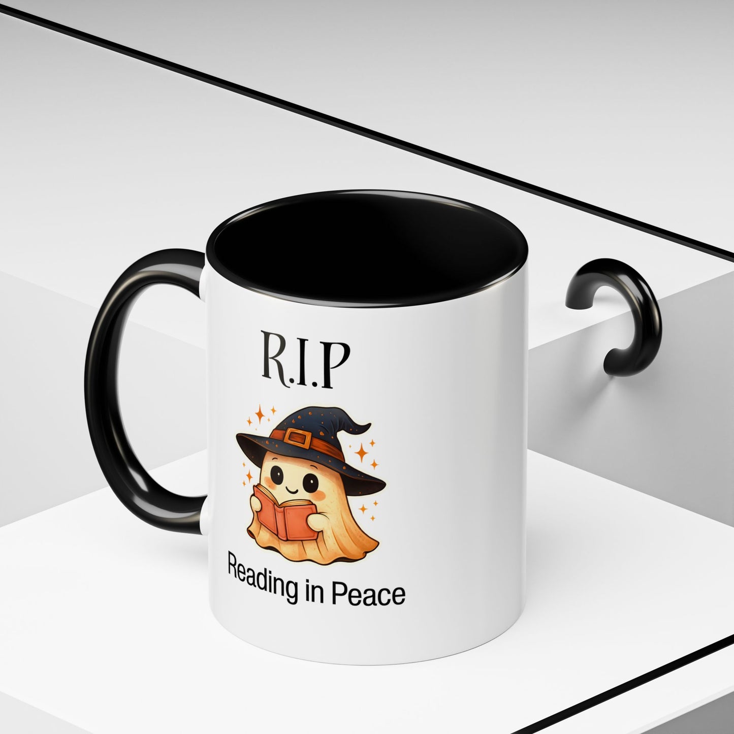 Halloween Reading Mug, Cute Ghost Coffee Cup, Spooky Gift for Book Lovers, Witchy Kitchen Decor, Fun Halloween Gift, Reading Ghost