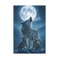Wolf Family Moonlit Canvas Art, Nature Decor, Wildlife Wall Art, Home Office Art, Gift for Animal Lovers