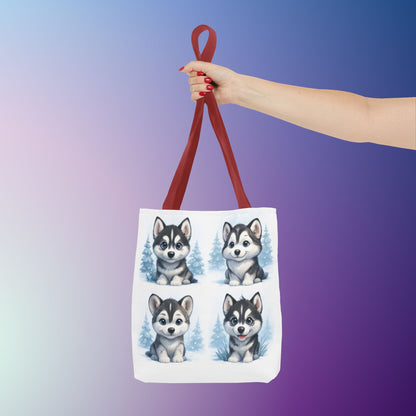 Adorable Husky Dog Tote Bag, Cute Animal Lover Gift, Eco-Friendly Shopping Bag, Stylish Pet Parent Accessory, Ideal for Birthdays, Dog Dad