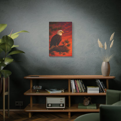 Eagle Sunset Canvas Wall Art, Home Decor, Wildlife Lover Gift, Nature Wall Art, American Eagle Print, Living Room Decor